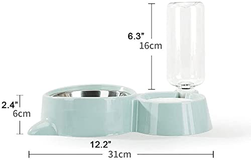 KanakMall Dual Pet Feeder: Automatic Water Dispenser and Stainless Steel Bowls