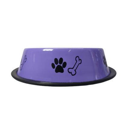 Dog Bowl 720 ml – Non-Skid Stainless Steel Food and Water Feeding Bowl (Purple)