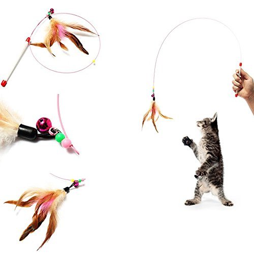 Teaser Cat Catcher Wand Cat Toy – Feather Bell Interactive Stick
