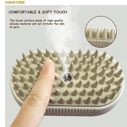Steam Brush for Dogs and Cats – 3-in-1 Grooming, Cleaning and Shedding Solution