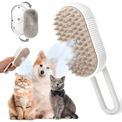 Steam Brush for Dogs and Cats – 3-in-1 Grooming, Cleaning and Shedding Solution