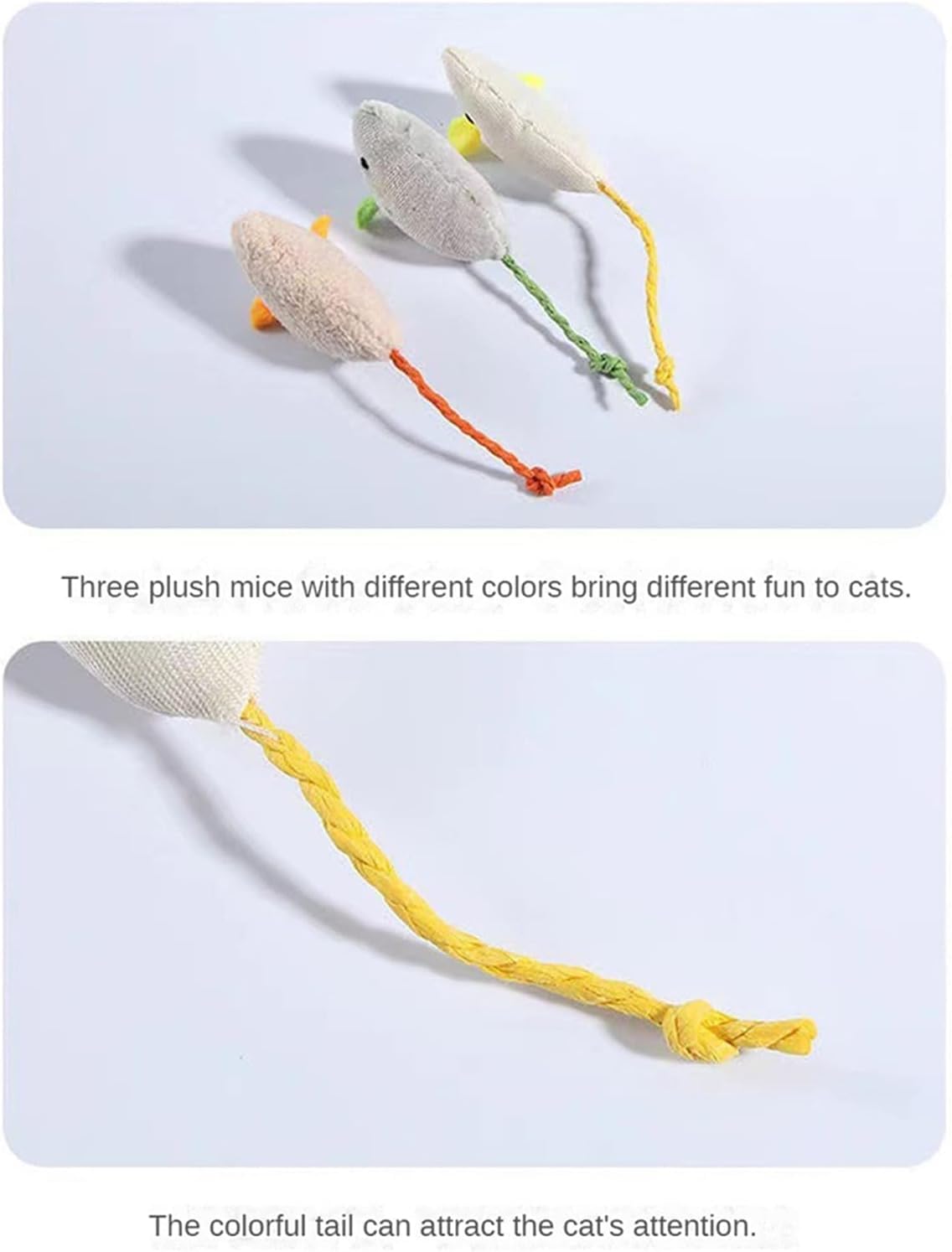 Mouse Plush Cat Toys – Realistic Kitten Mice Pack of 6 (Multicolor)