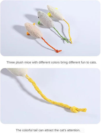 Mouse Plush Cat Toys – Realistic Kitten Mice Pack of 6 (Multicolor)