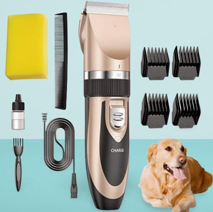 Rechargeable Cordless Pet Grooming Kit – Quiet Hair Clipper and Trimmer for Dogs and Cats