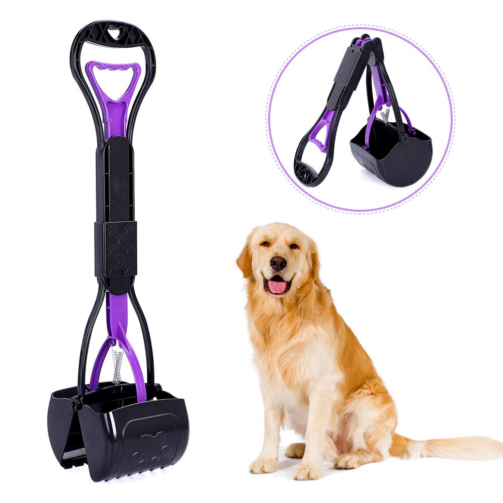 Foldable Dog Pooper Scooper – Pet Waste Pickup Tool with Long Ergonomic Handle (Large)