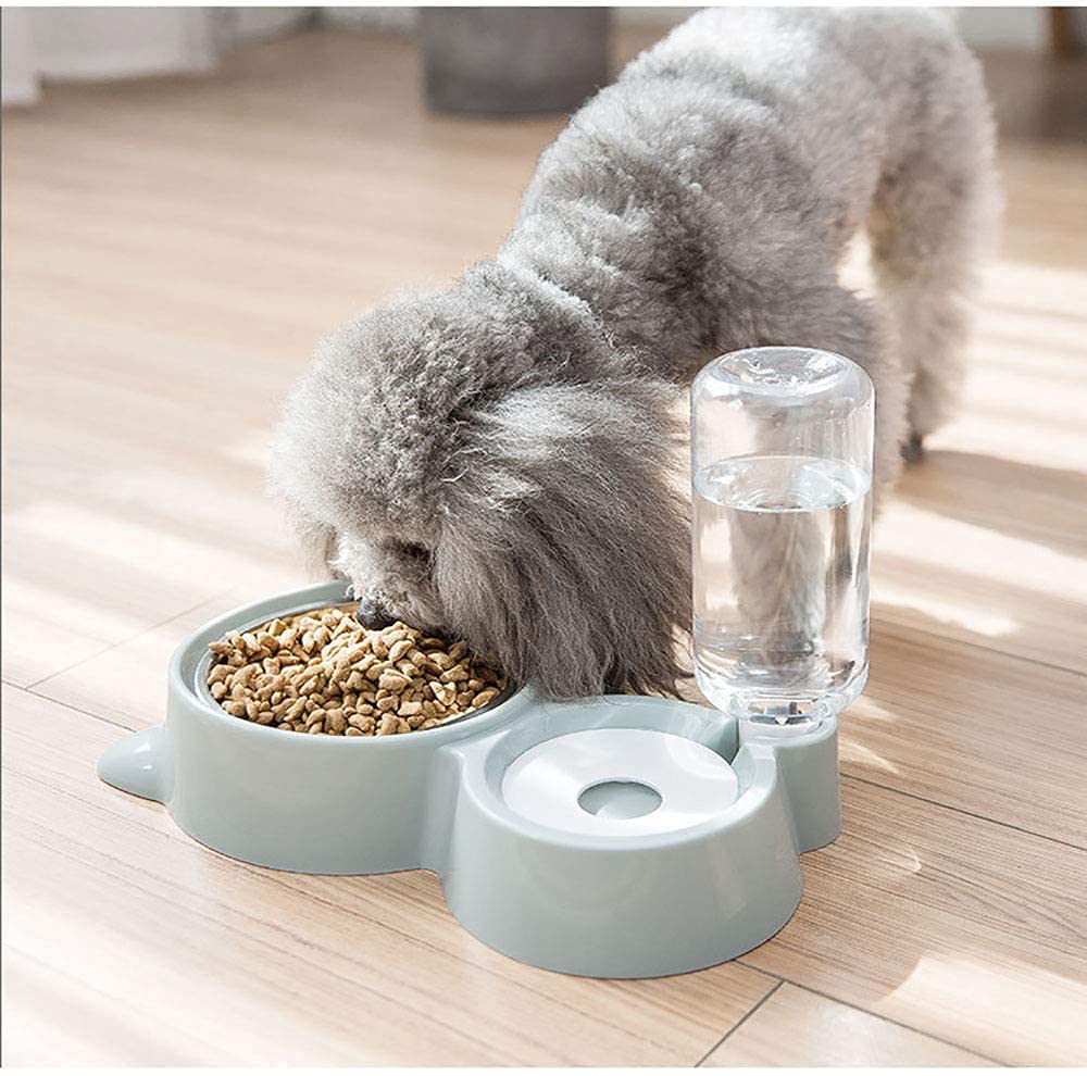 KanakMall Dual Pet Feeder: Automatic Water Dispenser and Stainless Steel Bowls