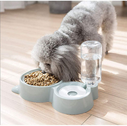 KanakMall Dual Pet Feeder: Automatic Water Dispenser and Stainless Steel Bowls