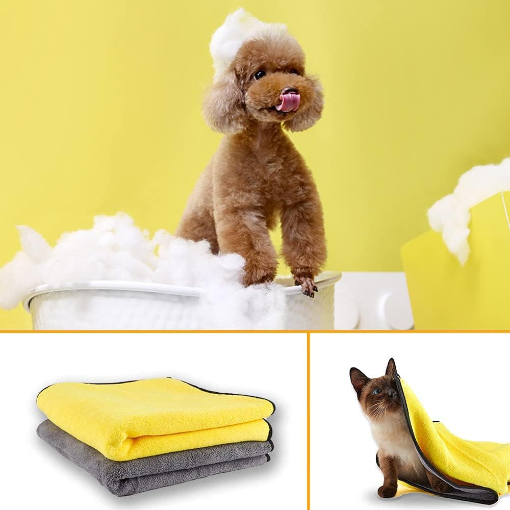 Super Absorbent Microfiber Pet Towel (Pack of 2) – Quick Dry, Soft and Durable