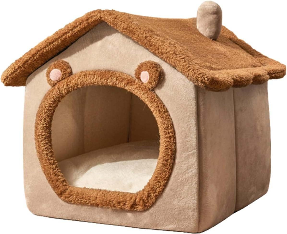 Cat Cave Bed – Warm, Cozy and Washable Igloo House (Multicolour)