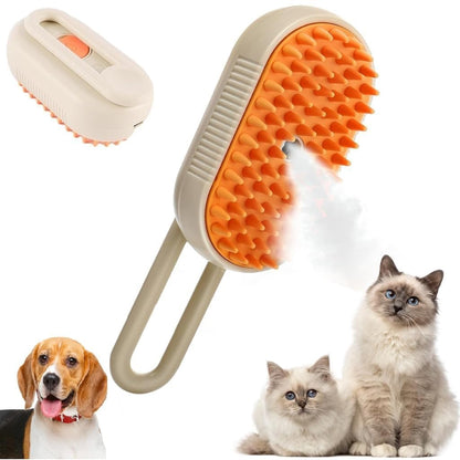 Steam Brush for Dogs and Cats – 3-in-1 Grooming, Cleaning and Shedding Solution