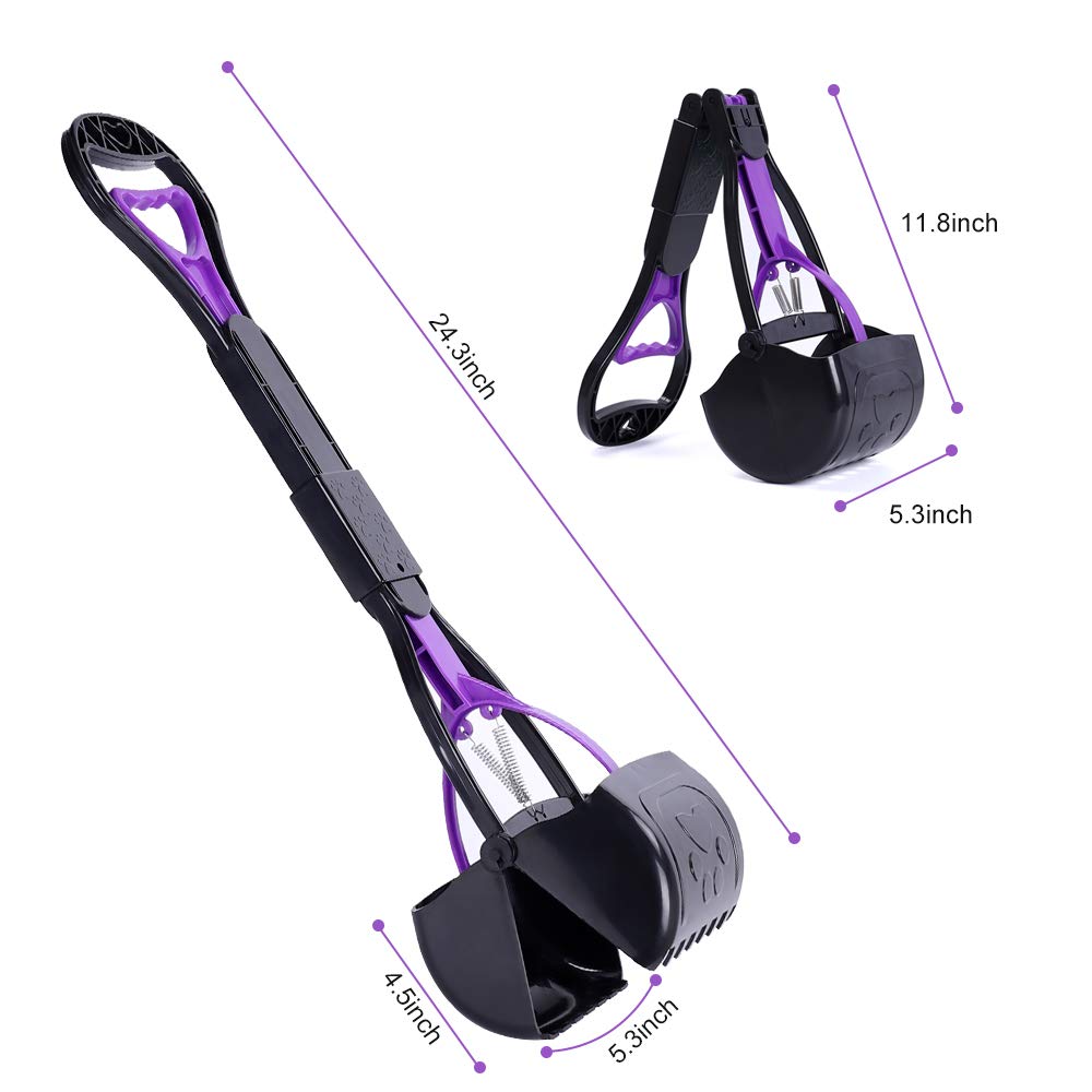 Foldable Dog Pooper Scooper – Pet Waste Pickup Tool with Long Ergonomic Handle (Large)