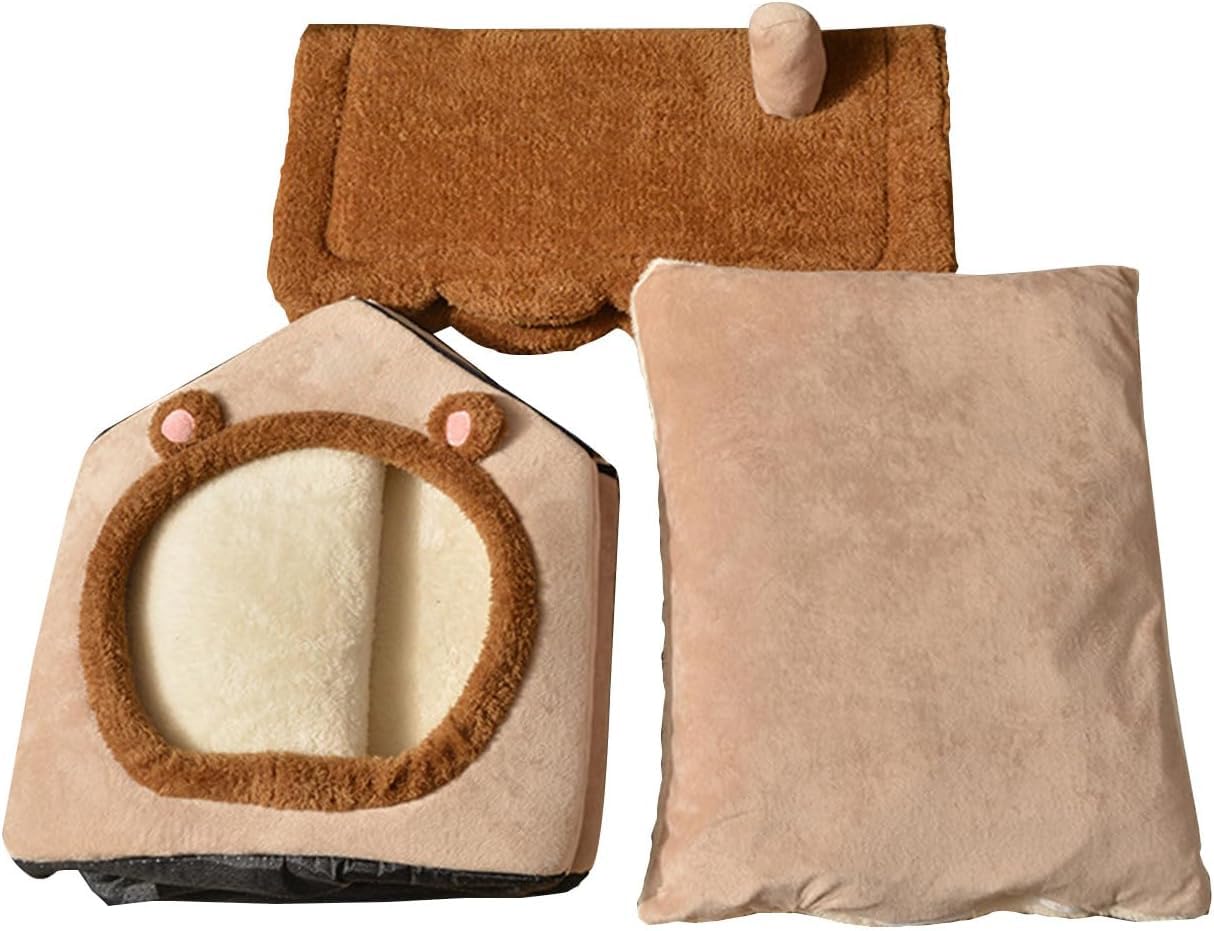 Cat Cave Bed – Warm, Cozy and Washable Igloo House (Multicolour)