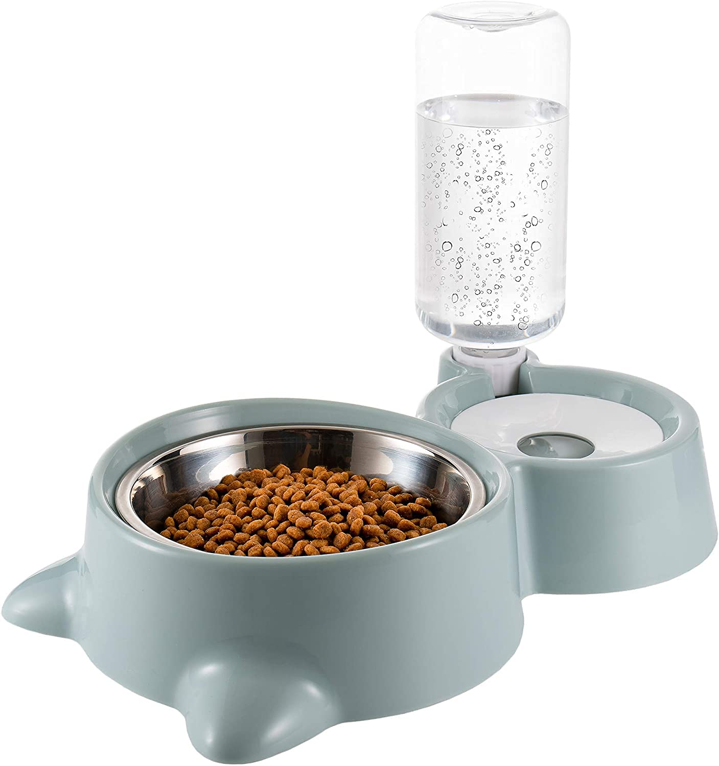 KanakMall Dual Pet Feeder: Automatic Water Dispenser and Stainless Steel Bowls