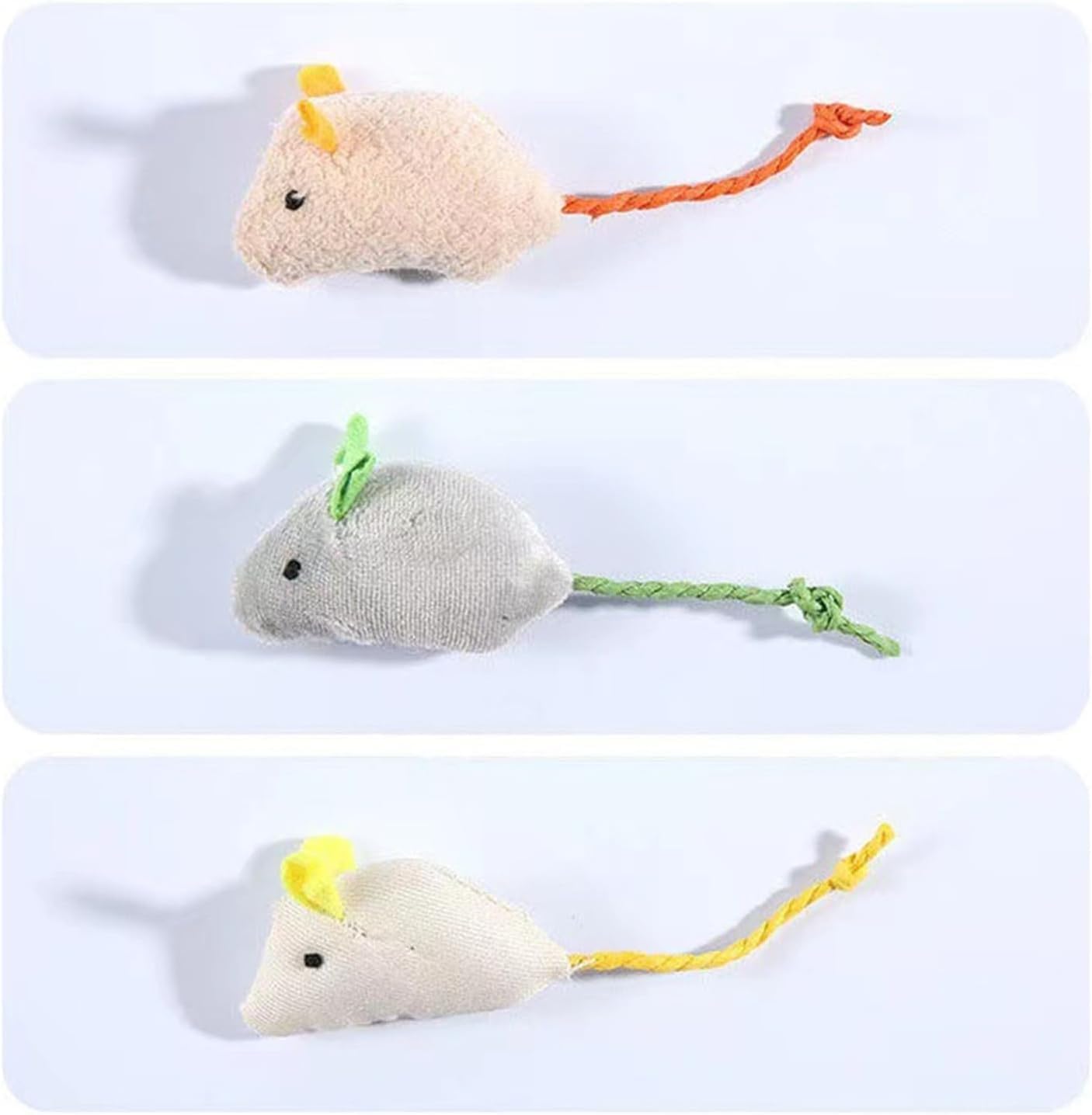Mouse Plush Cat Toys – Realistic Kitten Mice Pack of 6 (Multicolor)