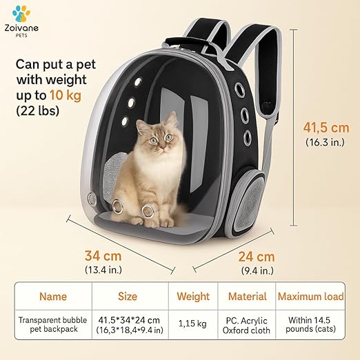 Astronaut Transparent Pet Carrier Backpack – Multicolour | Airline Approved and Breathable Travel Bag for Cats and&nbsp; Small Dogs