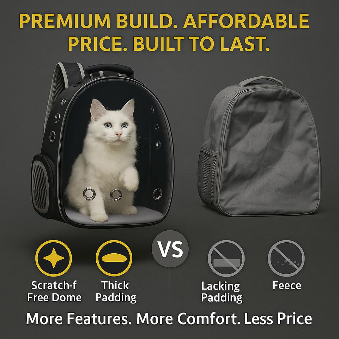 Astronaut Transparent Pet Carrier Backpack – Multicolour | Airline Approved and Breathable Travel Bag for Cats and&nbsp; Small Dogs