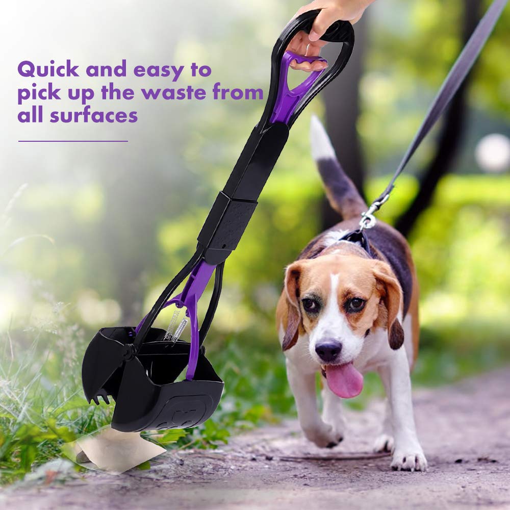 Foldable Dog Pooper Scooper – Pet Waste Pickup Tool with Long Ergonomic Handle (Large)