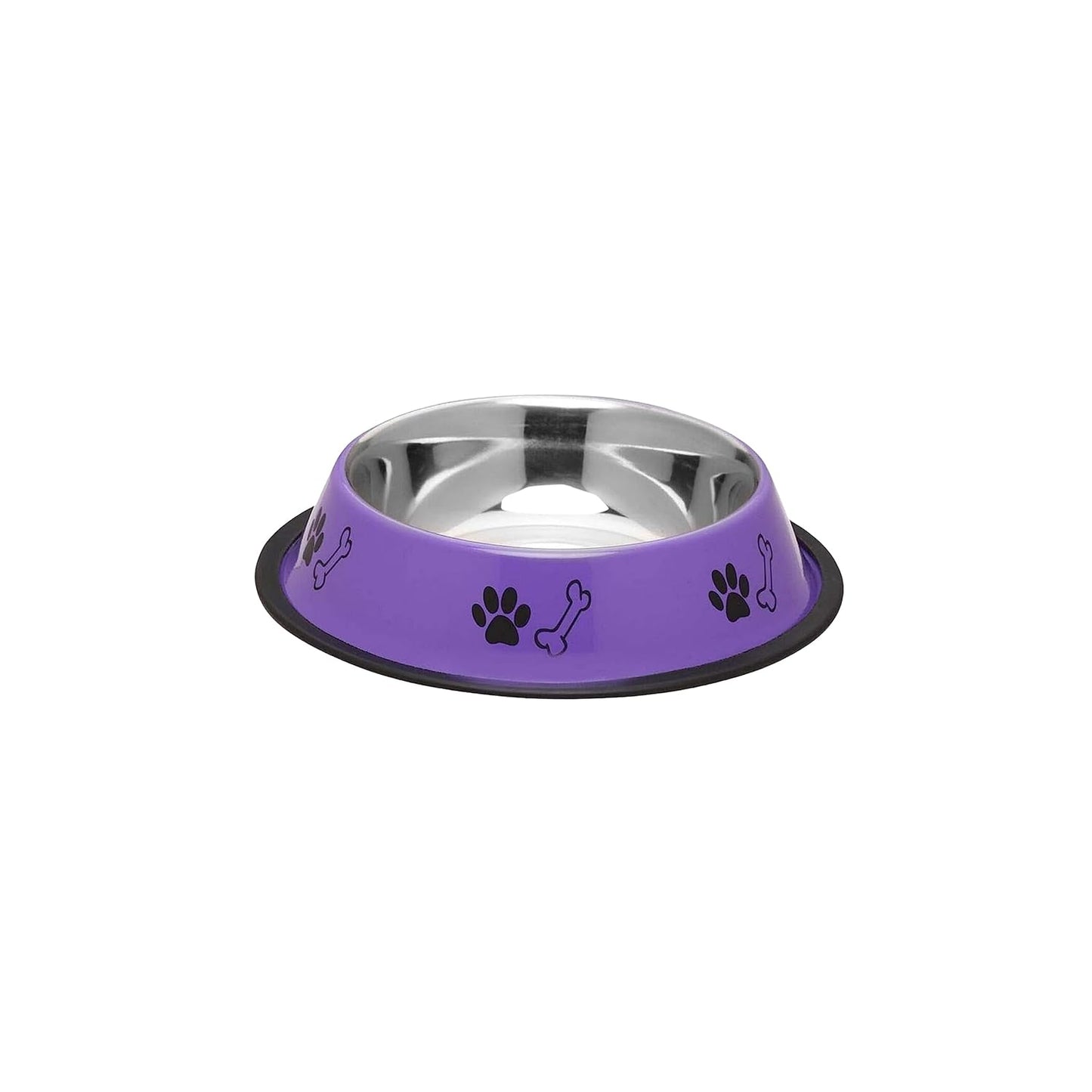 Dog Bowl 720 ml – Non-Skid Stainless Steel Food and Water Feeding Bowl (Purple)