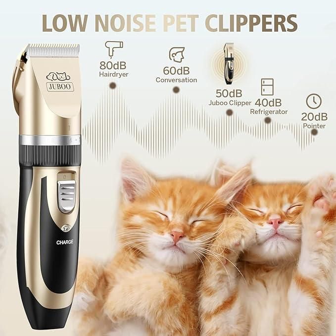 Rechargeable Cordless Pet Grooming Kit – Quiet Hair Clipper and Trimmer for Dogs and Cats