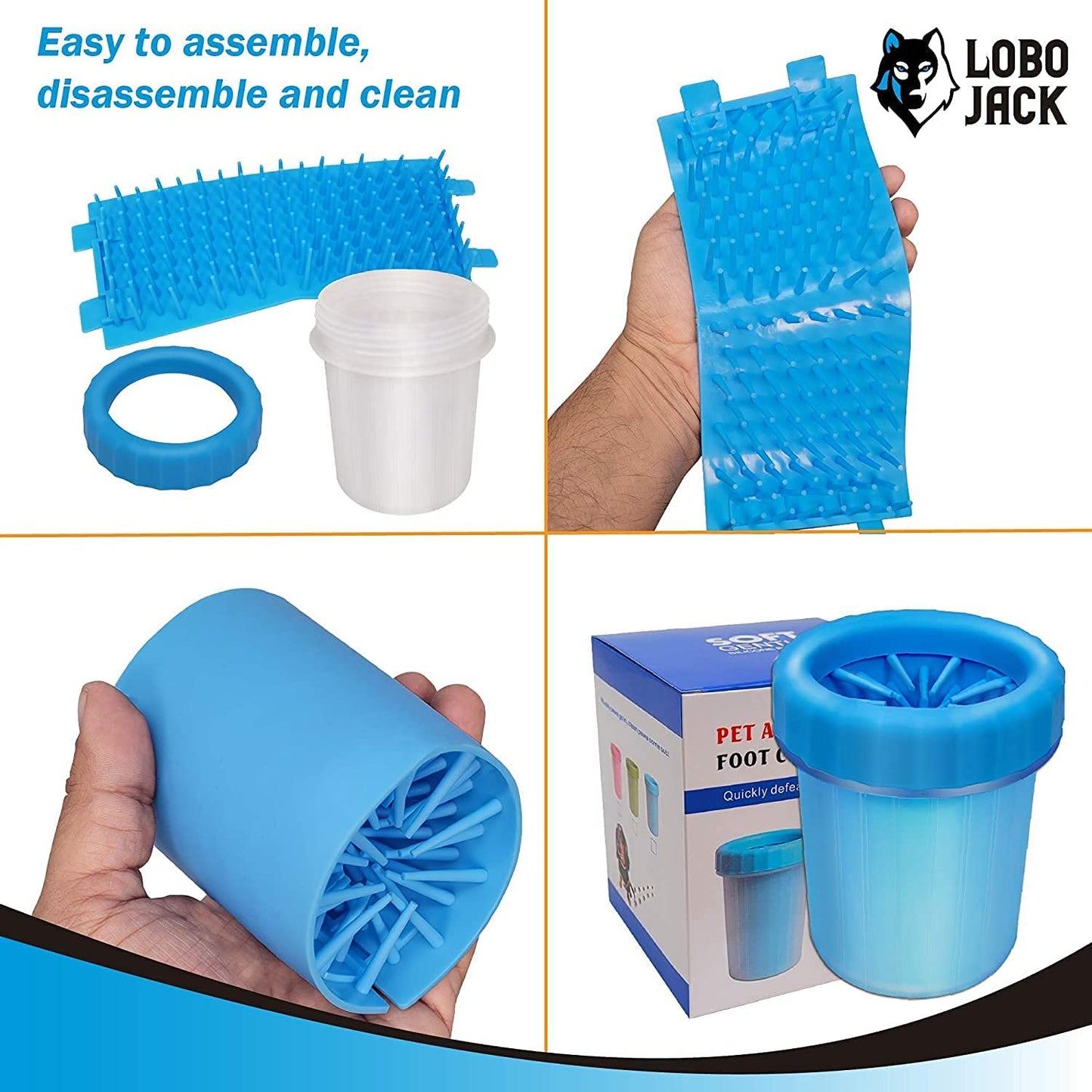Pet Paw Cleaner Cup with Soft Silicone Bristles – Quick Wash for Muddy Paws (Medium, 1 Pc)