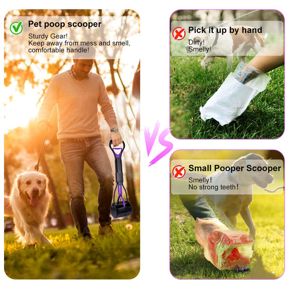 Foldable Dog Pooper Scooper – Pet Waste Pickup Tool with Long Ergonomic Handle (Large)