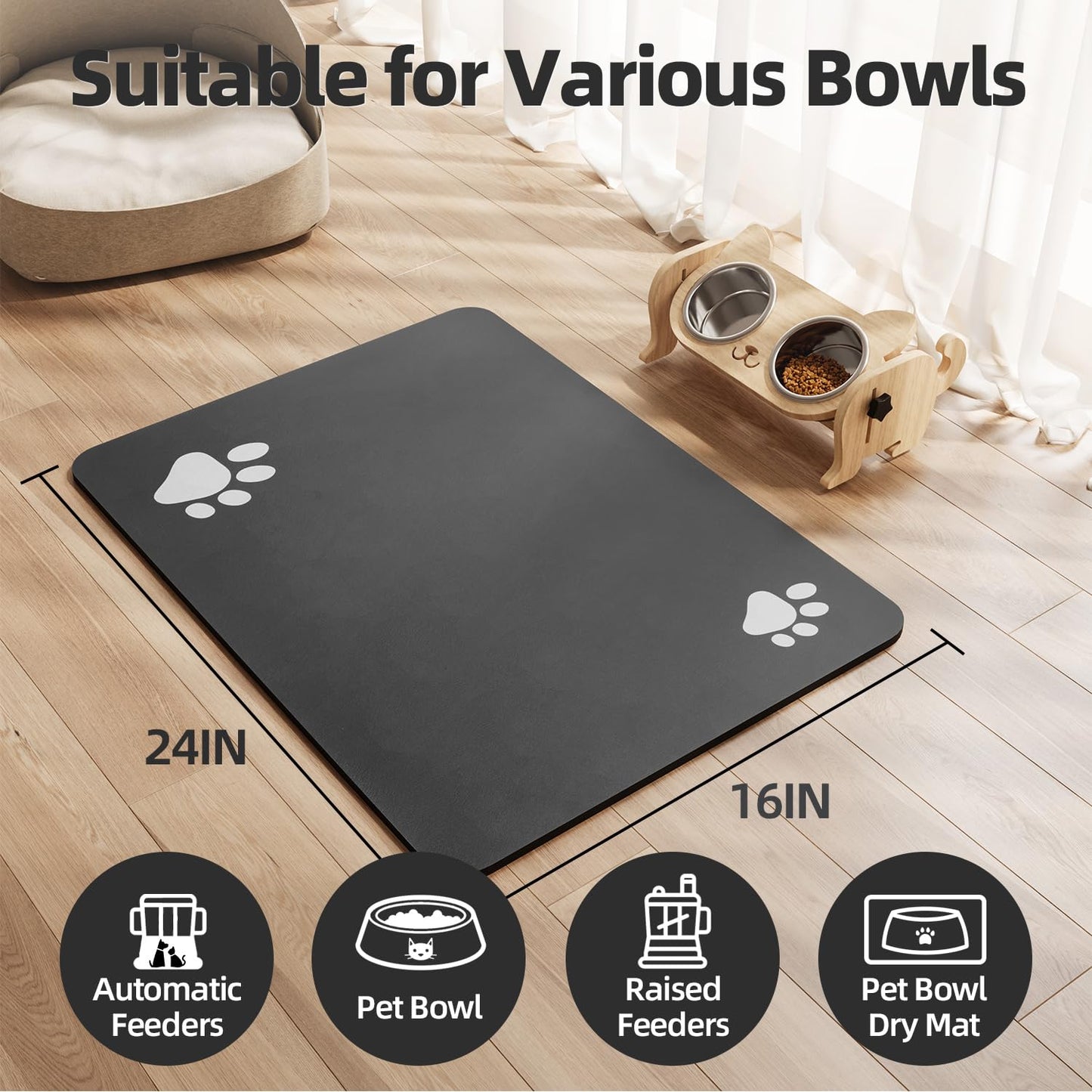 Pet Feeding Mat – Absorbent, Quick Dry and Anti-Slip