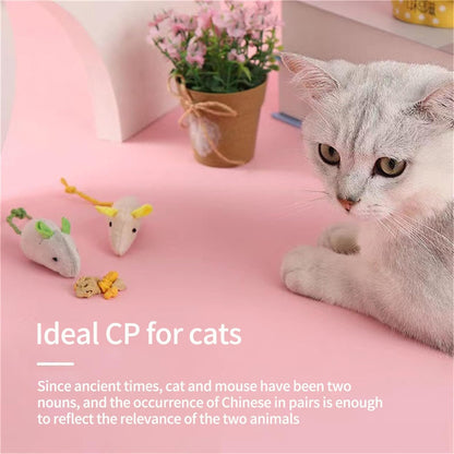 Mouse Plush Cat Toys – Realistic Kitten Mice Pack of 6 (Multicolor)