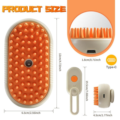 Steam Brush for Dogs and Cats – 3-in-1 Grooming, Cleaning and Shedding Solution