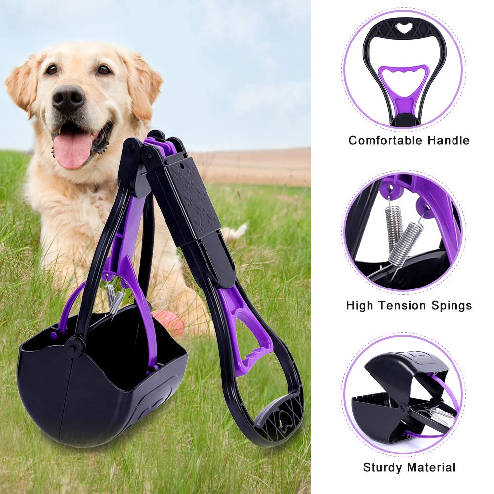 Foldable Dog Pooper Scooper – Pet Waste Pickup Tool with Long Ergonomic Handle (Large)