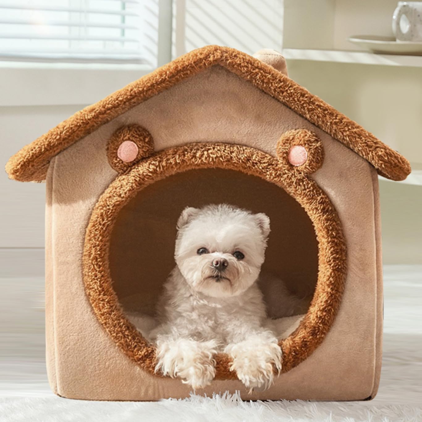 Cat Cave Bed – Warm, Cozy and Washable Igloo House (Multicolour)