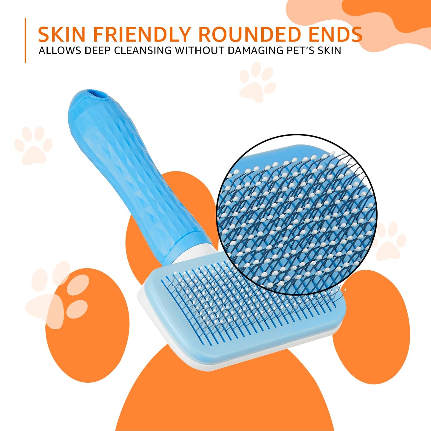Ultimate Self-Cleaning Slicker Brush for Dogs and Cats with Long Hair
