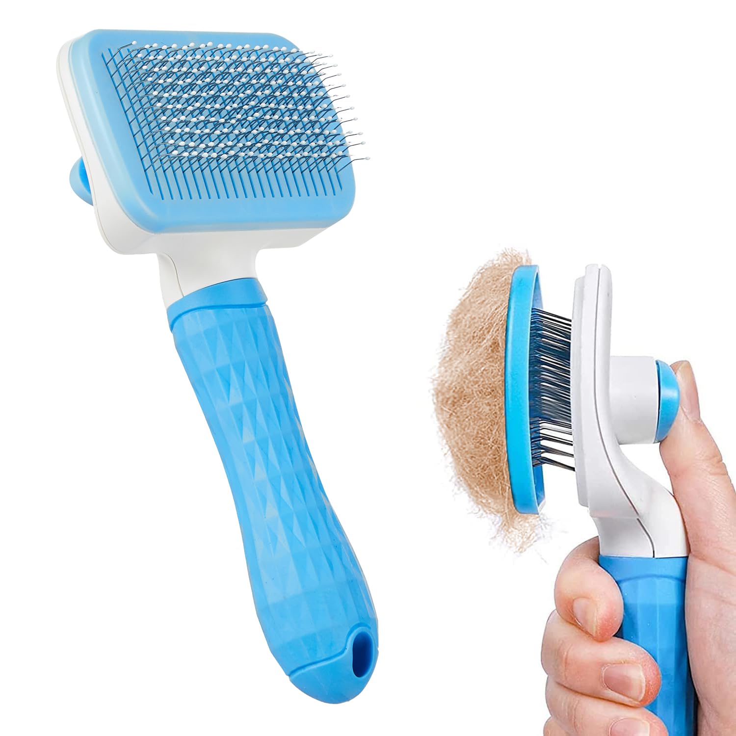 Ultimate Self-Cleaning Slicker Brush for Dogs and Cats with Long Hair
