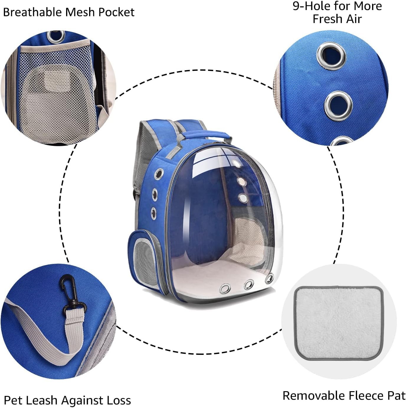 Astronaut Transparent Pet Carrier Backpack – Multicolour | Airline Approved and Breathable Travel Bag for Cats and&nbsp; Small Dogs