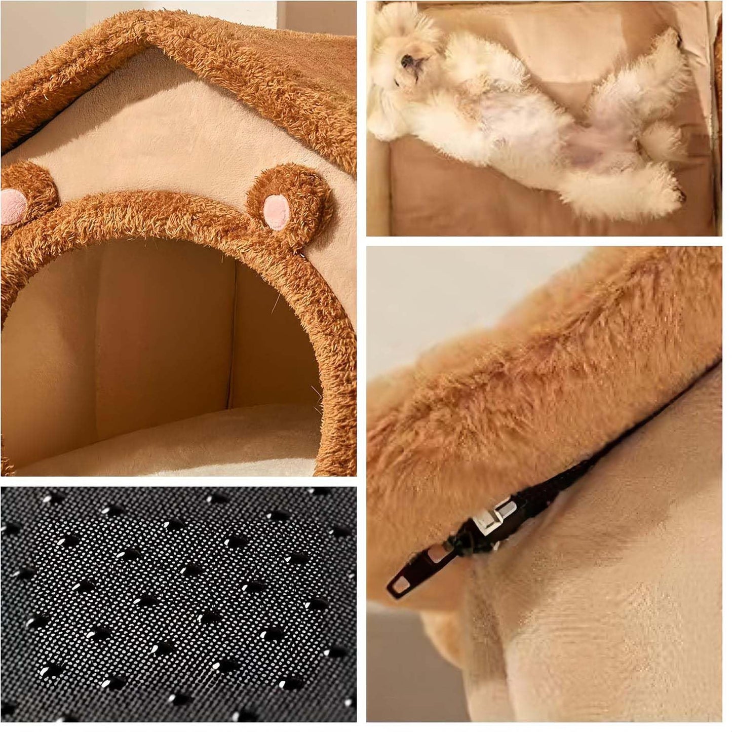Cat Cave Bed – Warm, Cozy and Washable Igloo House (Multicolour)