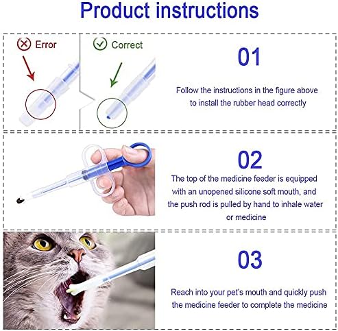Pet Pill Dispenser with Silicone Tip (Blue) – Safe and Reusable
