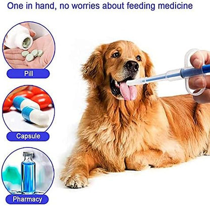 Pet Pill Dispenser with Silicone Tip (Blue) – Safe and Reusable