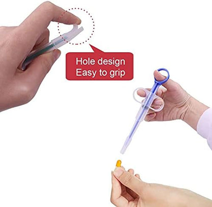 Pet Pill Dispenser with Silicone Tip (Blue) – Safe and Reusable