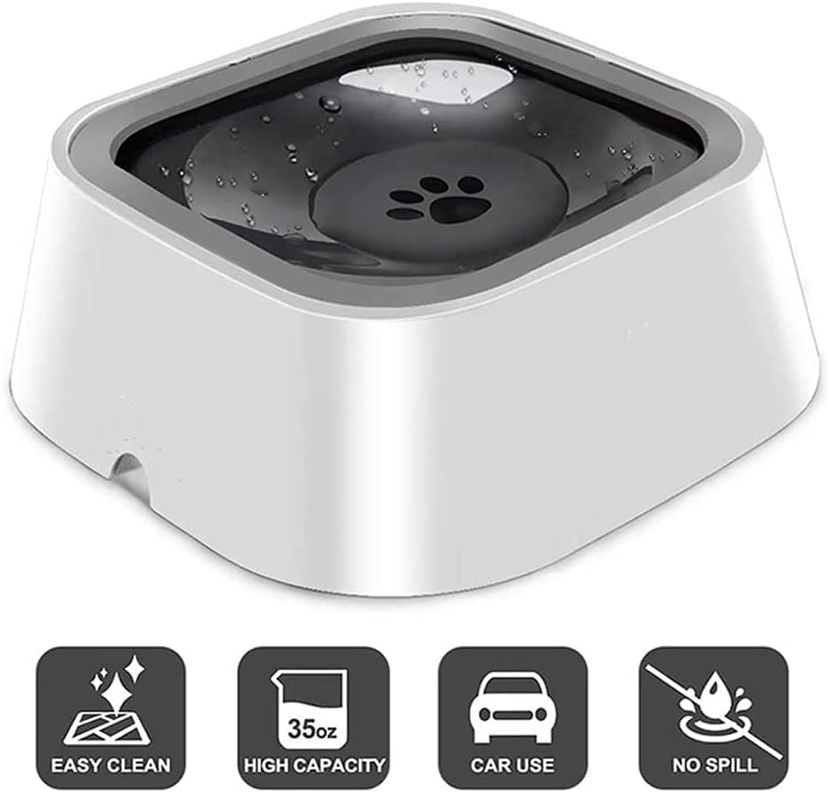 No-Spill Pet Water Bowl | Slow Water Feeder with Floating Disk | Splash-Proof Travel Bowl for Dogs and Cats – 1.5L