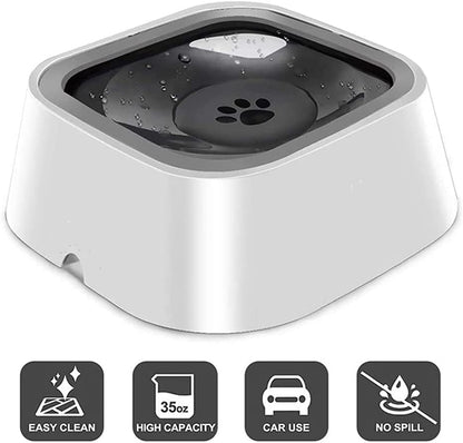 No-Spill Pet Water Bowl | Slow Water Feeder with Floating Disk | Splash-Proof Travel Bowl for Dogs and Cats – 1.5L