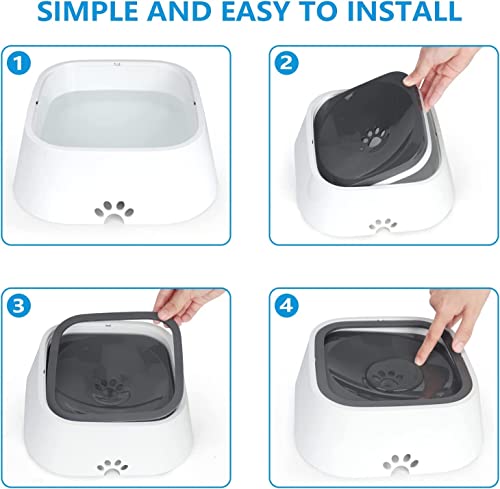 No-Spill Pet Water Bowl | Slow Water Feeder with Floating Disk | Splash-Proof Travel Bowl for Dogs and Cats – 1.5L